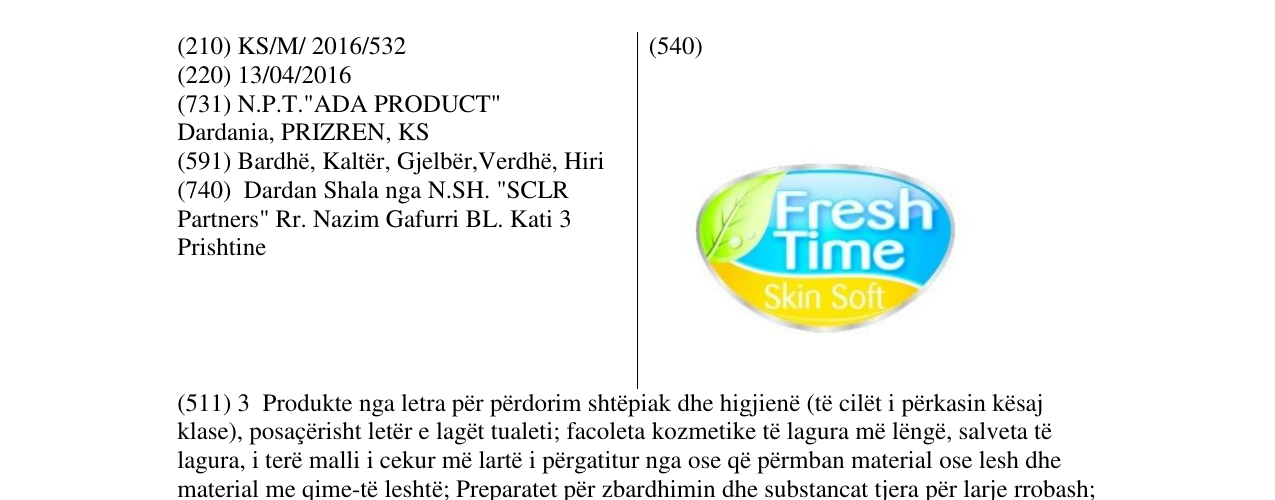 Zëri i markës Fresh Time Skin Soft në buletin