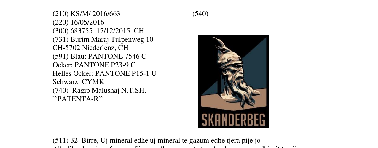 Zëri i markës SKANDERBEG në buletin