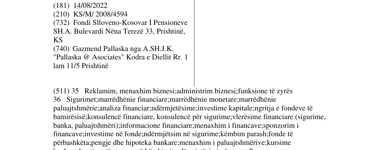 Zëri i markës FONDI Member of Prva Group në buletin