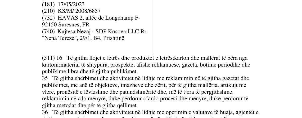 Zëri i markës HAVAS në buletin