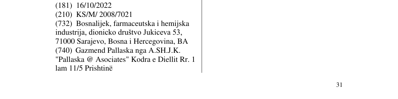 Zëri i markës AVAMIGRAN në buletin