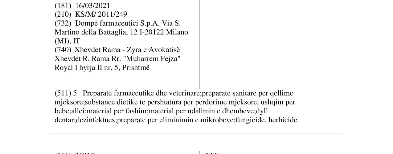 Zëri i markës MIOTENS në buletin