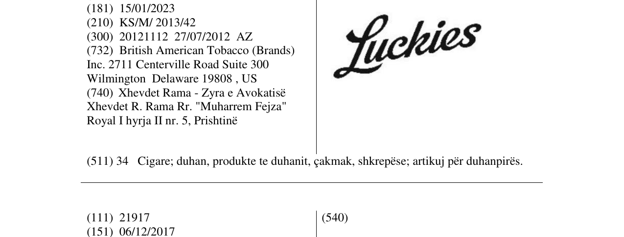 Zëri i markës Markë figurative në buletin