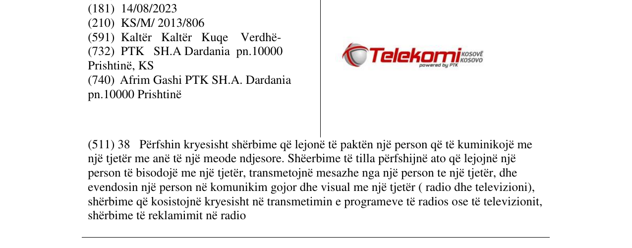 Zëri i markës Telekomi në buletin