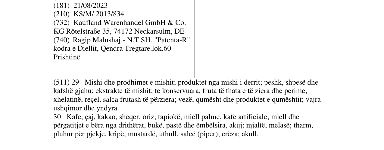 Zëri i markës BENITA në buletin