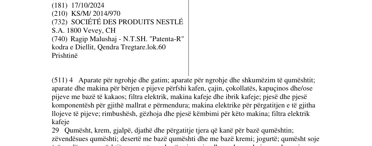 Zëri i markës RED MUG në buletin