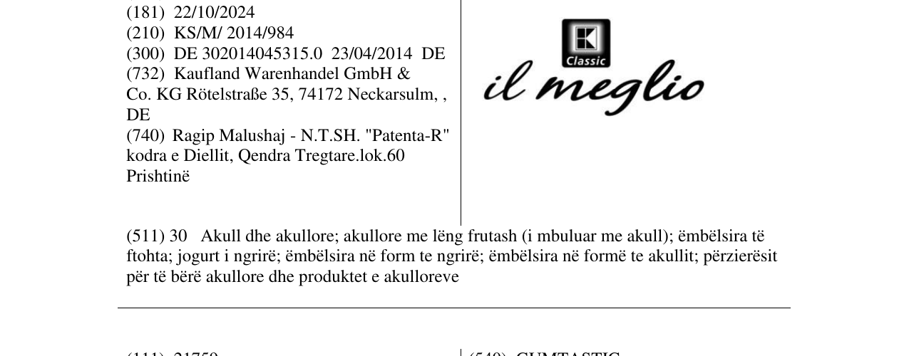 Zëri i markës il meglio në buletin
