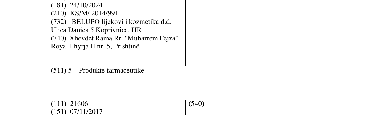 Zëri i markës CARVELOL në buletin