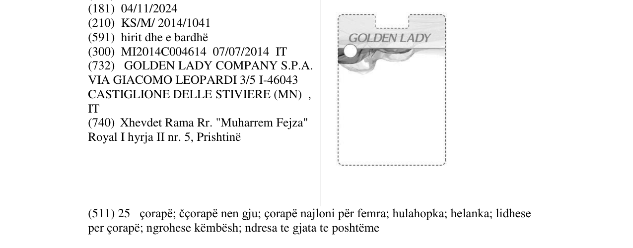 Zëri i markës GOLDEN LADY në buletin