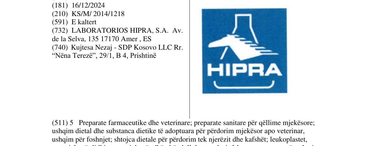Zëri i markës HIPRA në buletin