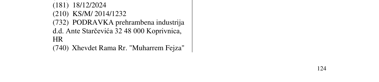 Zëri i markës PODRAVKA në buletin