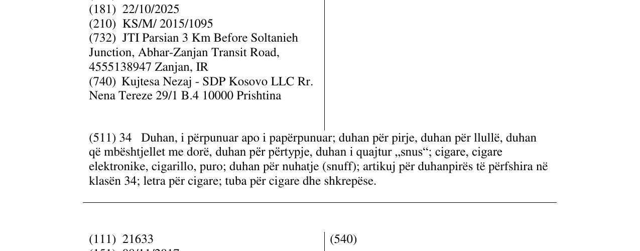 Zëri i markës SATER në buletin