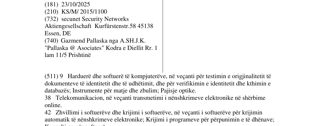 Zëri i markës secunet bocoa në buletin