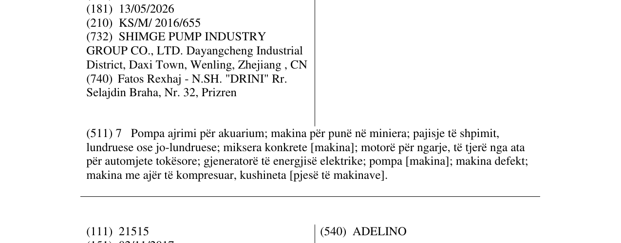 Zëri i markës SHIMGE në buletin