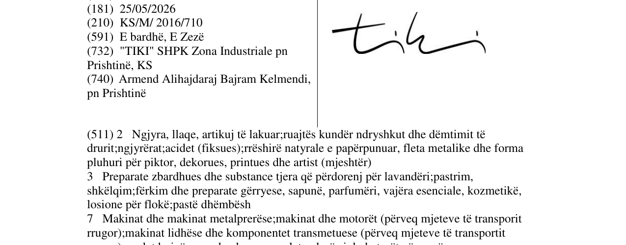 Zëri i markës Tiki në buletin