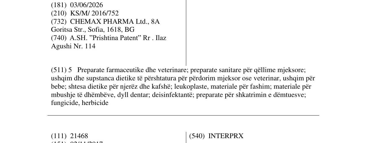 Zëri i markës IBURAPID në buletin
