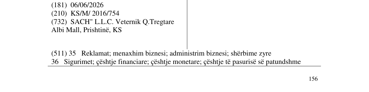 Zëri i markës SACH në buletin