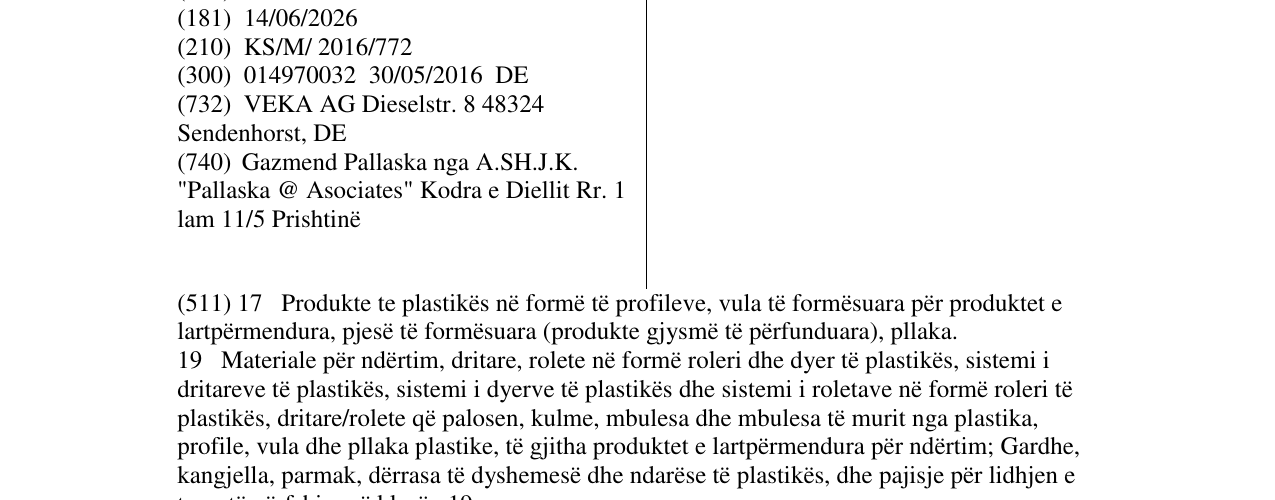 Zëri i markës VEKA Spectral në buletin