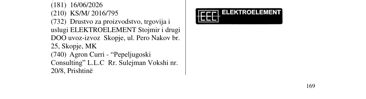 Zëri i markës ELEKTROELEMENT në buletin