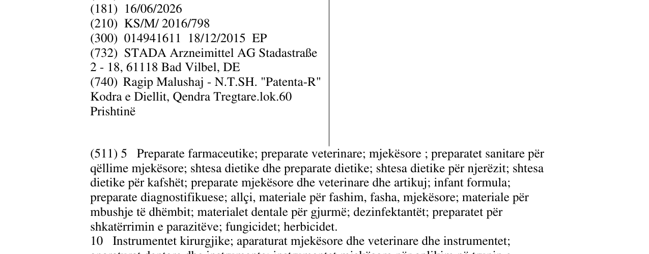 Zëri i markës EQLAVIO në buletin