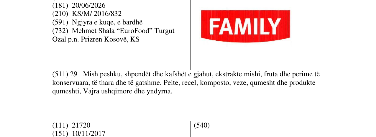Zëri i markës FAMILY në buletin