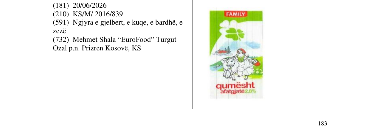 Zëri i markës FAMILY në buletin