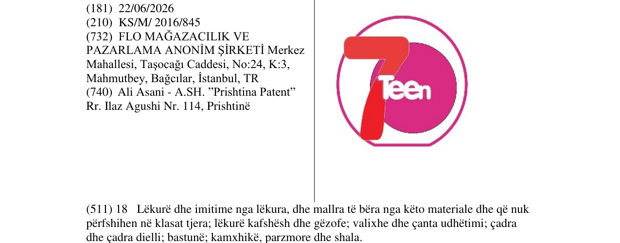 Zëri i markës 7 TEEN në buletin