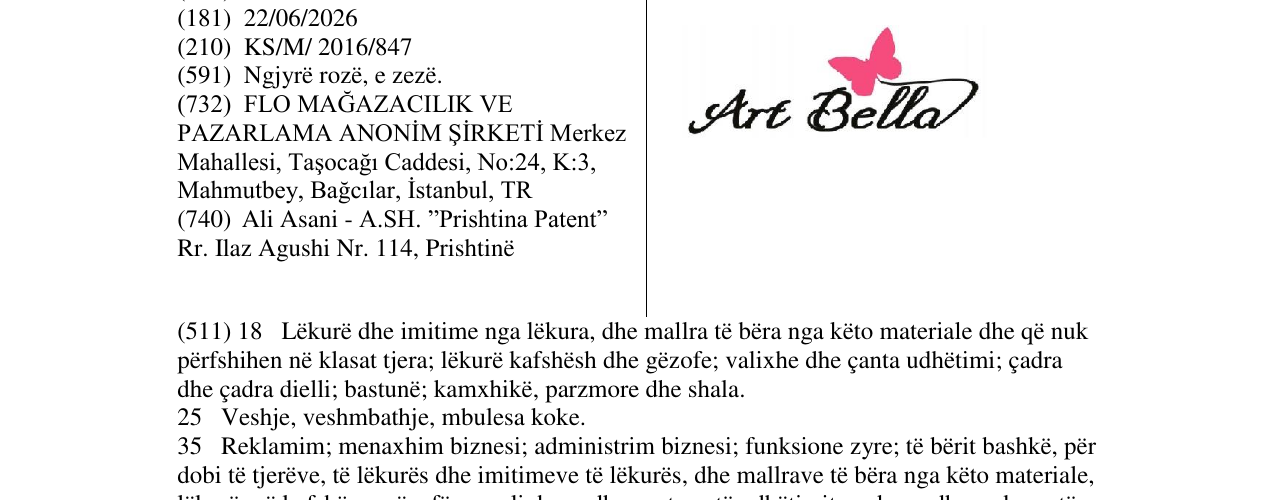 Zëri i markës ART BELLA në buletin