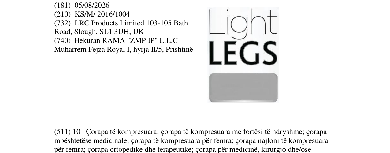 Zëri i markës Light LEGS në buletin