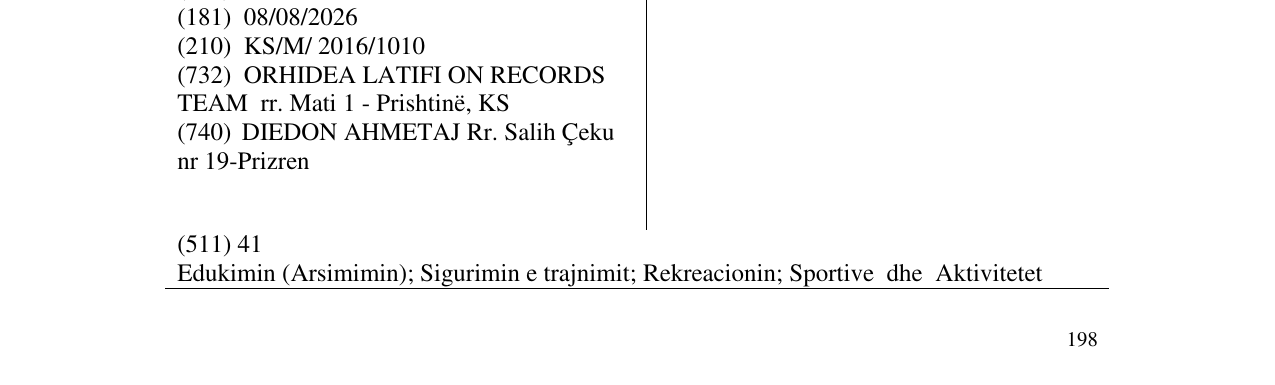 Zëri i markës KIDA në buletin
