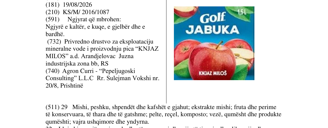 Zëri i markës Markë figurative në buletin
