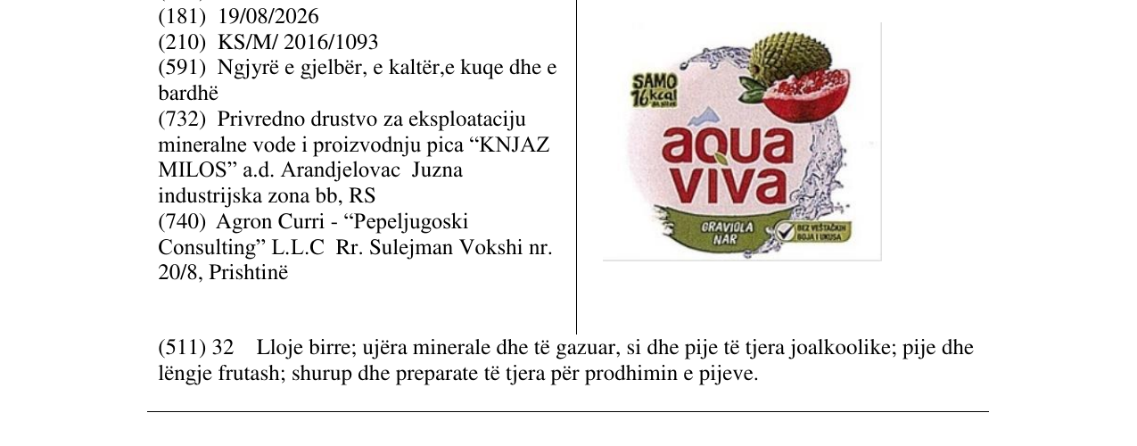 Zëri i markës aqua viva në buletin
