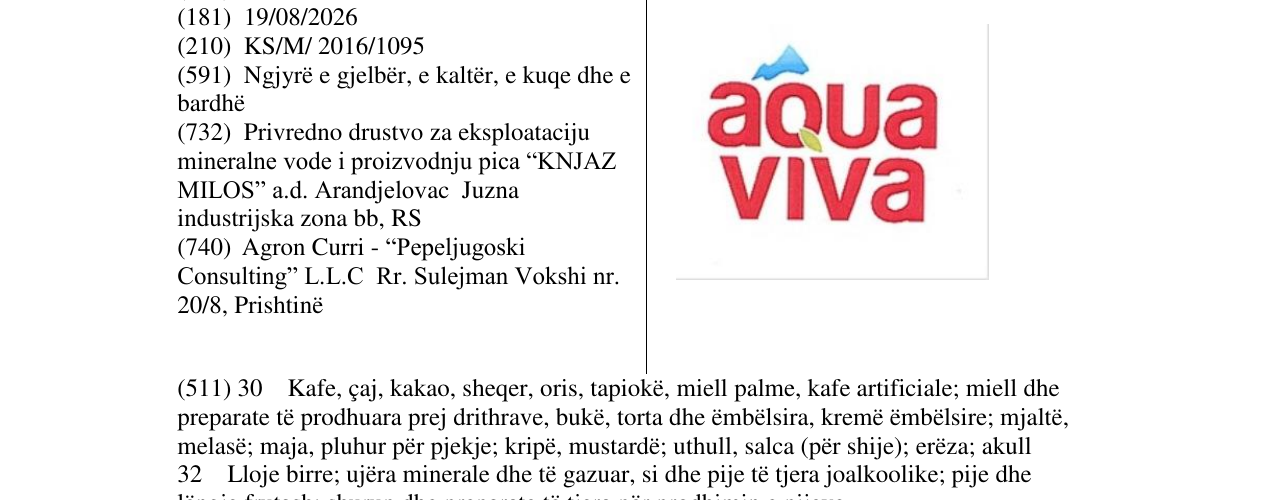 Zëri i markës aqua viva në buletin