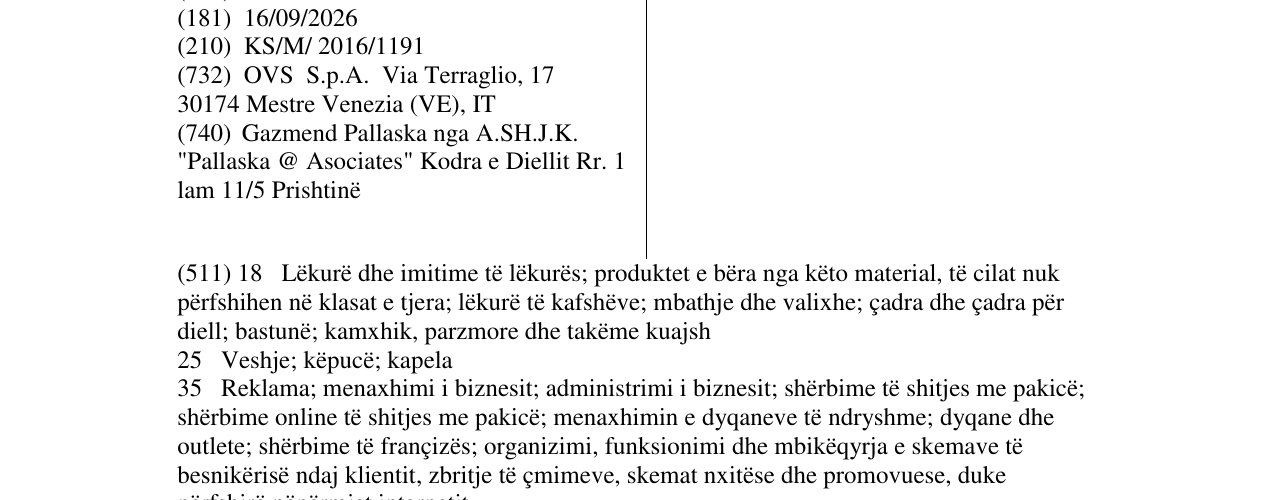 Zëri i markës PROJECT në buletin