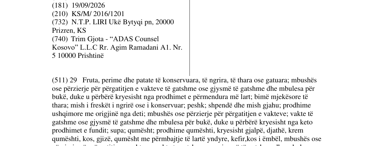 Zëri i markës LIRI në buletin