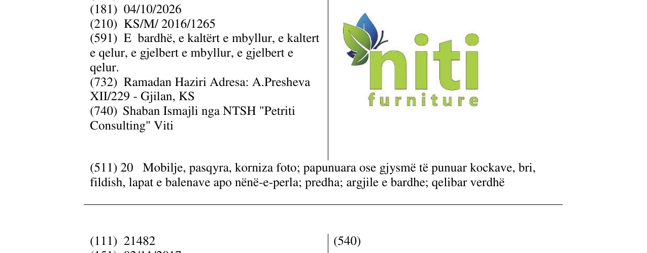 Zëri i markës niti furniture në buletin