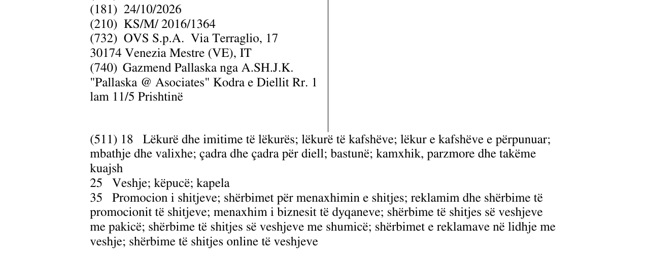 Zëri i markës UPIM në buletin