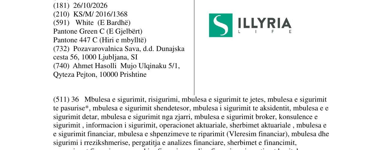 Zëri i markës S ILLYRIA LIFE në buletin