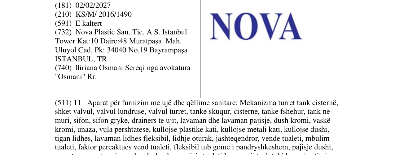 Zëri i markës NOVA në buletin