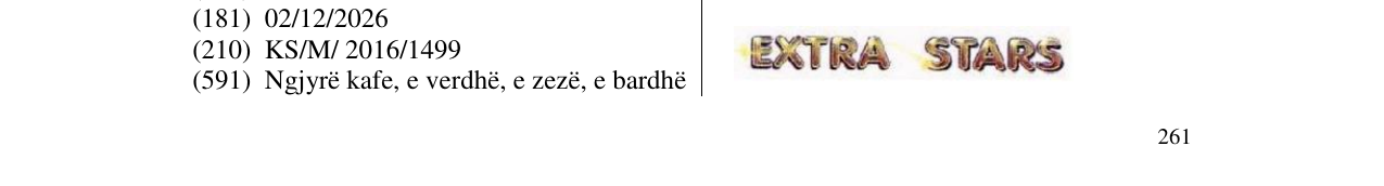 Zëri i markës EXTRA STARS në buletin