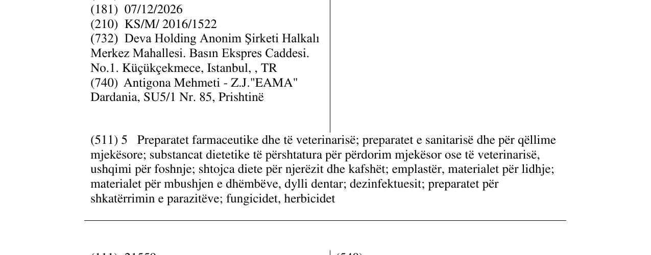 Zëri i markës Depores në buletin