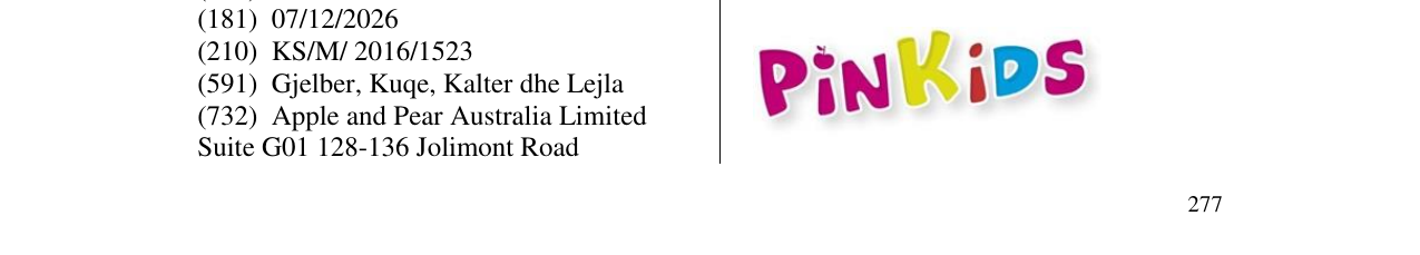 Zëri i markës PINKIDS në buletin