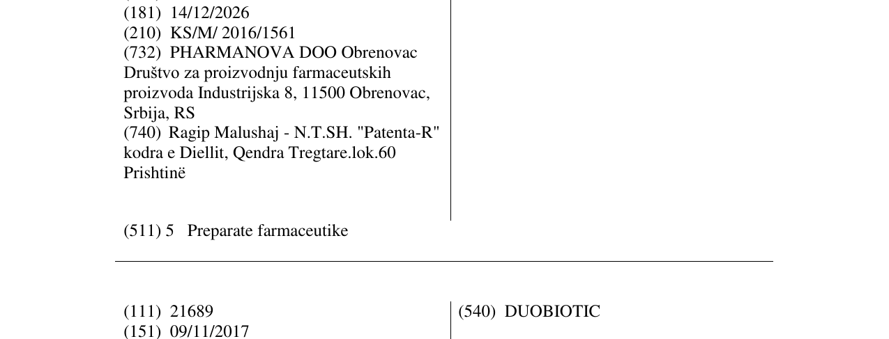 Zëri i markës AVARICON në buletin