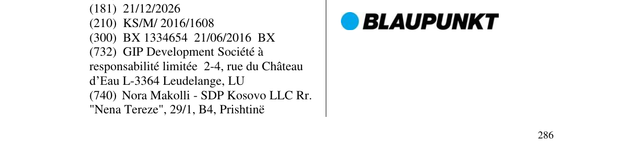 Zëri i markës BLAUPUNKT në buletin