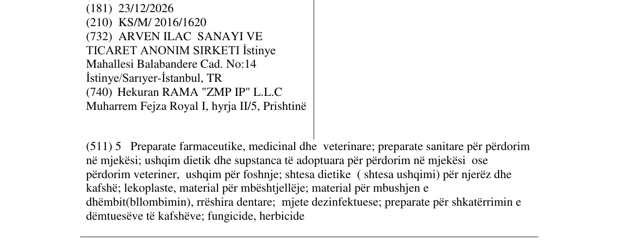 Zëri i markës ARVOHALER në buletin