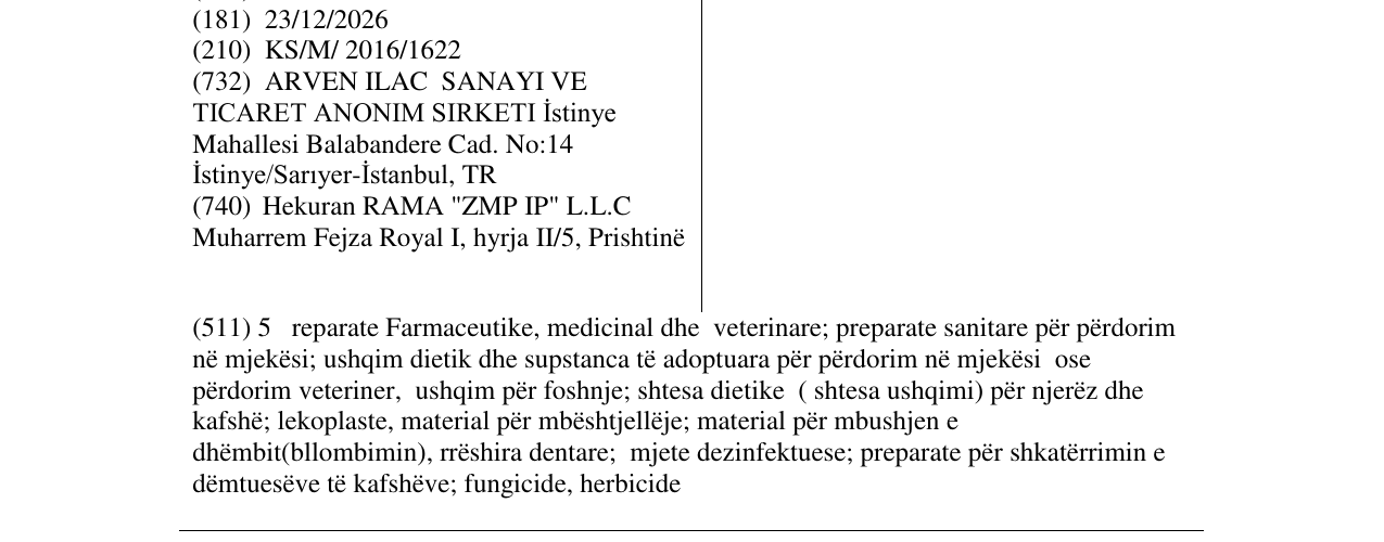 Zëri i markës VENFILAR në buletin