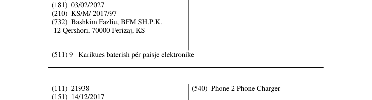 Zëri i markës Phone 2 All Charger në buletin