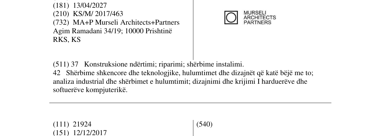 Zëri i markës MURSELI ARCHITECTS PARTNERS në buletin