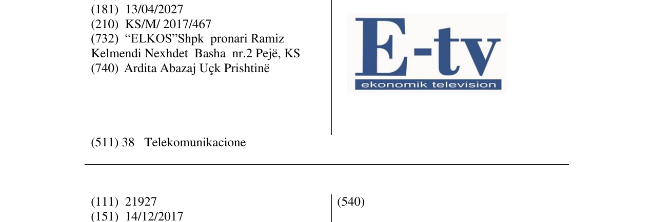 Zëri i markës E-TV në buletin