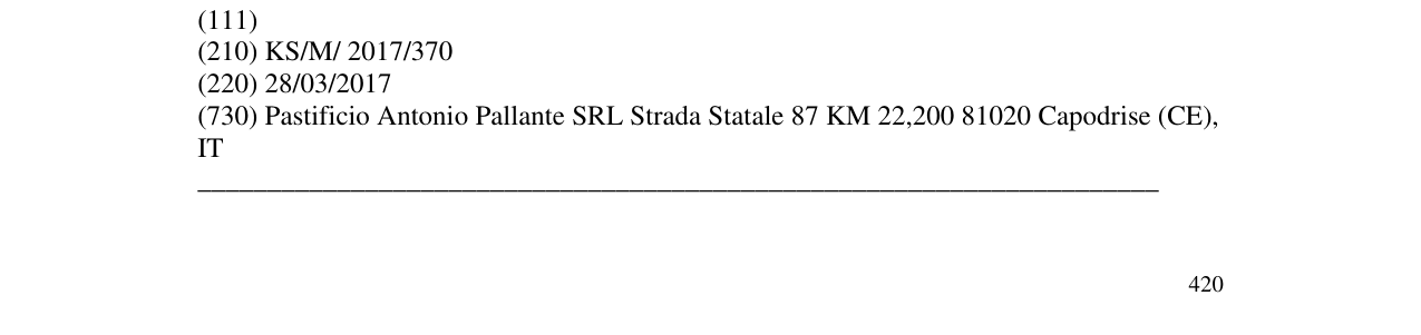 Zëri i markës REGGIA në buletin